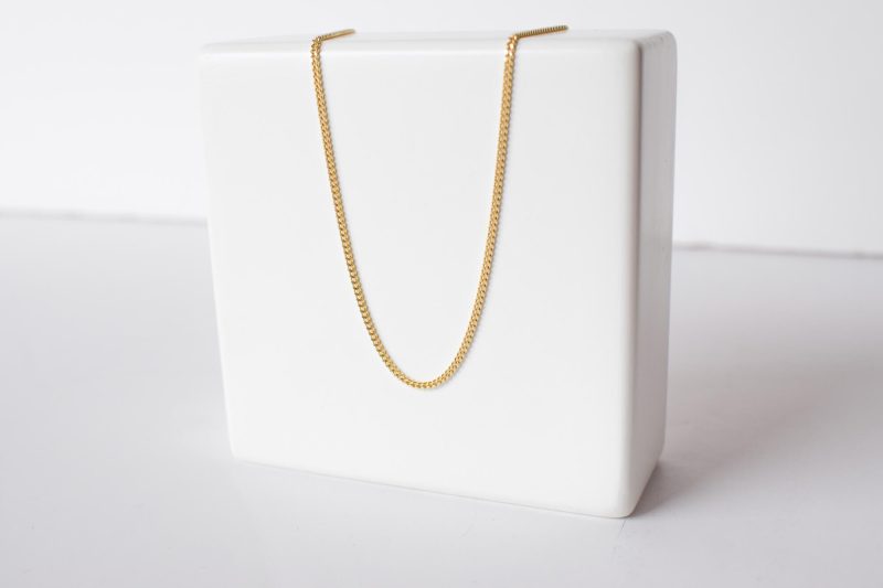 Cadena flexible de plata con baño de oro