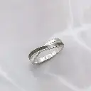 Anillo con Cenizas o Pelo en Banda Cruzada de Plata