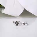 Anillo de Cenizas o Pelo de Mascota en Huella y Circonitas