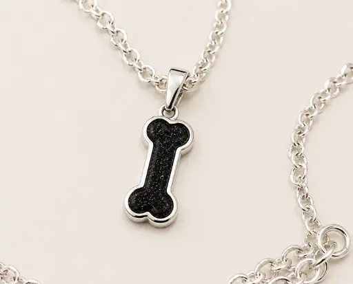 Colgante de plata de ley "Hueso" elaborado con cabello o cenizas