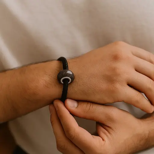 Charm de plata de ley elaborado con cabello o cenizas 