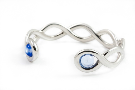Pulsera de plata "DNA Strand" con ADN mascota